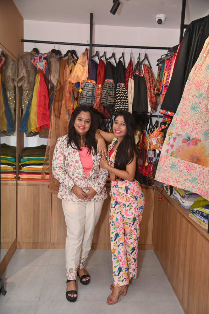 Mother-Daughter Pose in Wardrobe Area